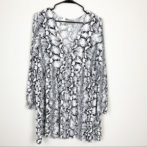 ASOS Snakeskin Python Print Babydoll Swing Dress